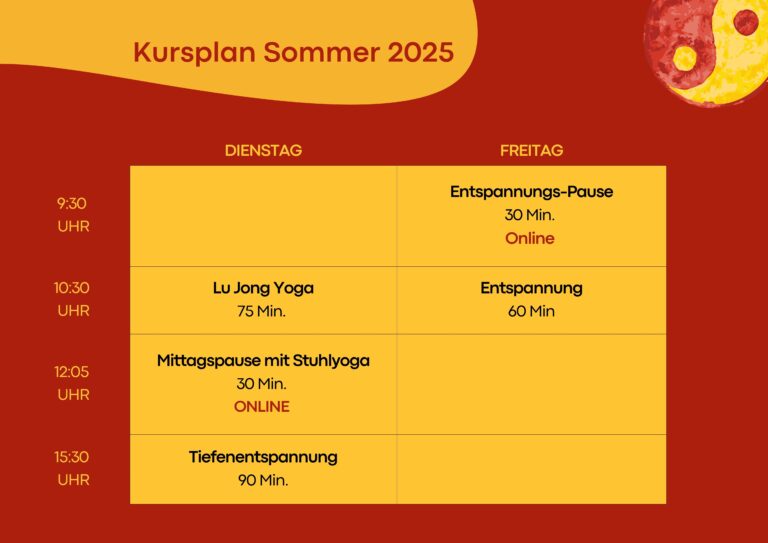 HEAL IN YOU Kursplan Sommer 2025